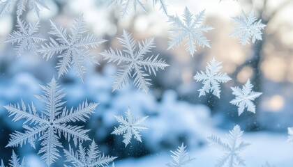 Winter Frost Patterns- A close-up of natural frost crystals on a window