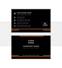Corporate business card template. landscape orientation. Modern concept with luxury decoration art. logo and Qr code. Vector illustration print template.
                 
