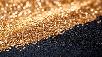 Gold glitter on a dark background.