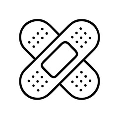 Bandages crossed in a medical illustration for health concept  