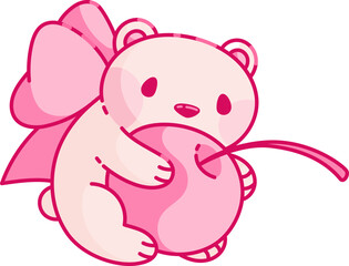 Pink Bear with Cherry