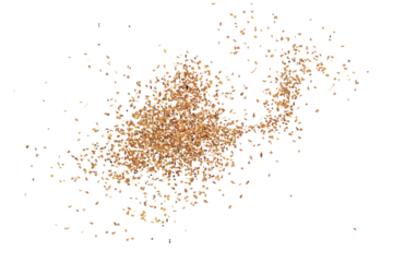 Anise seeds spice flying (Pimpinella anisum) isolated on white