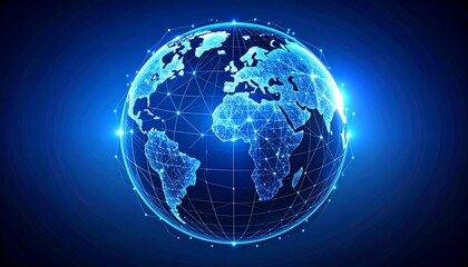 Global network sphere, digital earth