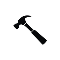 Black silhouette of a claw hammer on a white background