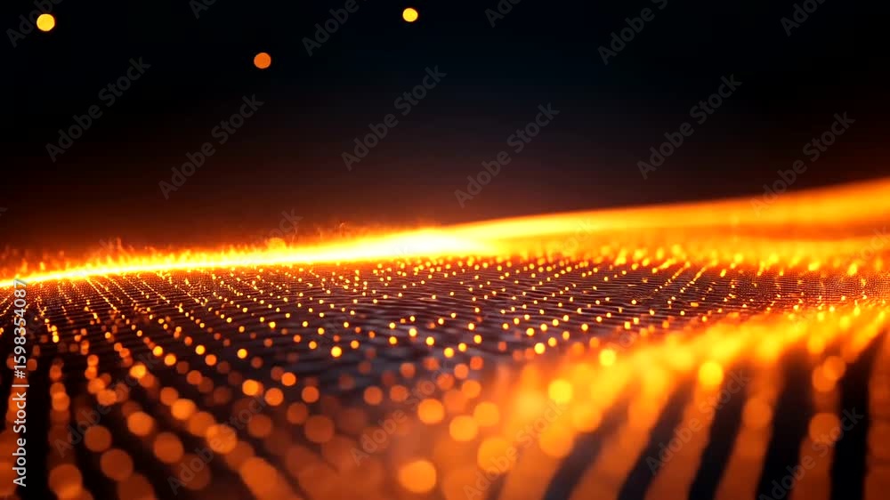 Wall mural dynamic abstract background with glowing particles and light streaks creates an energy field
