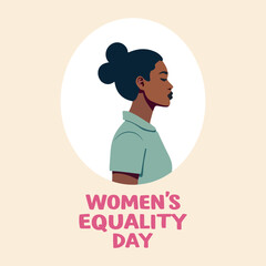 Equality womens day girl portrait, vector art illustration.