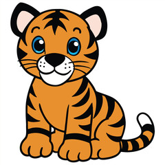 Isolated tigers in the garden