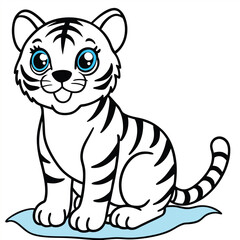 Isolated tigers in the garden