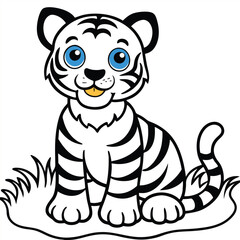 Isolated tigers in the garden