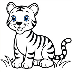 Isolated tigers in the garden