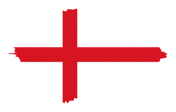 黒背景に鮮やか紅色の十字架 大胆な構図