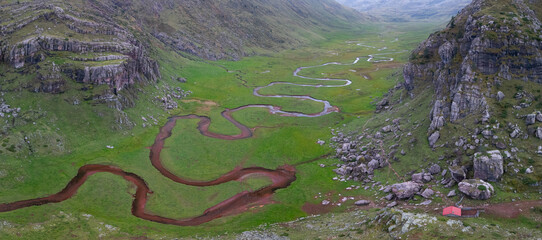 Landscape in the Aguas Tuertas Valley in the Western Valleys Natural Park. La Jacetania region....