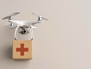 Healthcare System with Healthcare Reform and Healthcare Technology. Autonomous medical drones delivering emergency supplies to remote locations, smart healthcare logistics