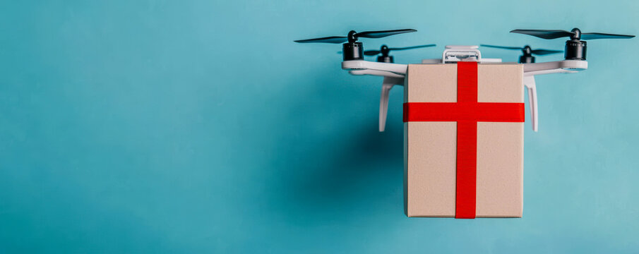 COVID-19 Vaccine with Pandemic Response and Global Health. Medical drone delivering COVID-19 vaccines to remote areas, healthcare accessibility and innovation concept - Powered by Adobe