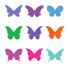 Naklejka premium Color butterflies design over white background