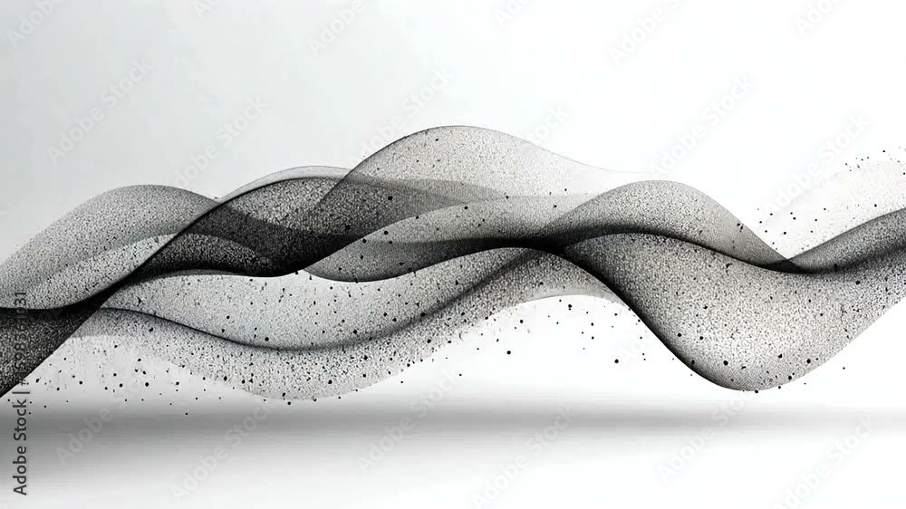 Wall mural elegant abstract particle wave animation on a white background for creative projects