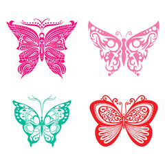 Fototapeta premium The stylized vector set color butterfly