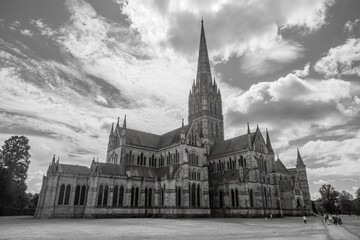 view of Salisbury cathedral Britain’s tallest spire