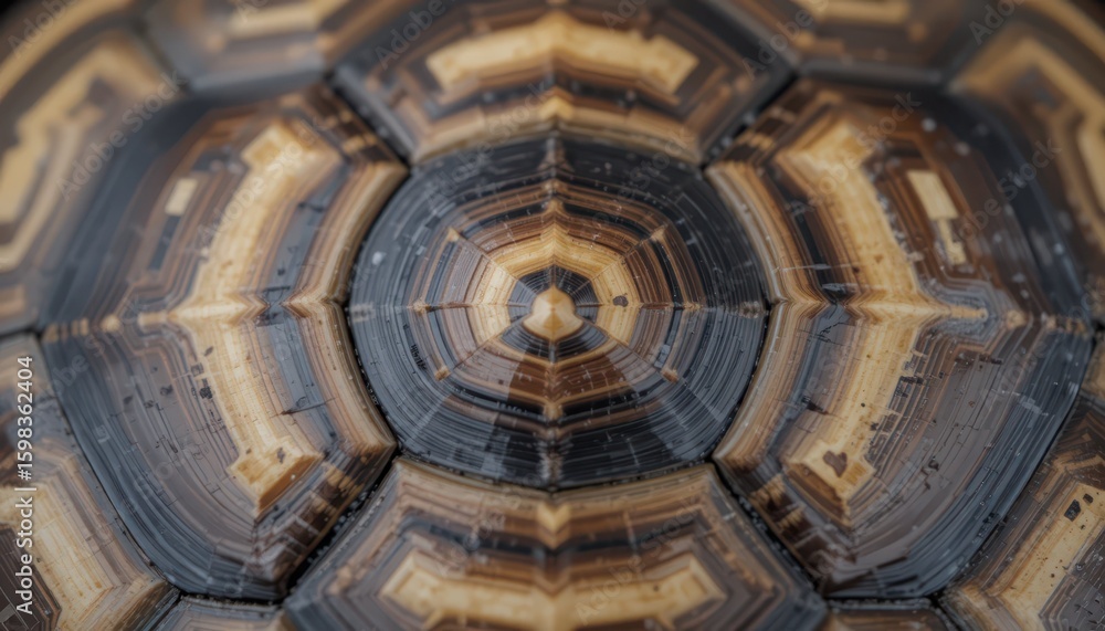 Poster intricate patterns on a tortoise shell captured in close-up photography