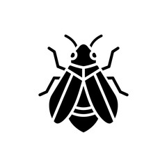 Planthopper Black Filled Icon Jumping Insect Vector