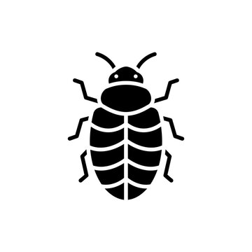 Black filled icon of scale insect for plant sap pest and agriculture crop damage themes