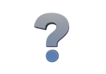 3D Rendered Question Mark with Blue Dot Enigma and Inquiry