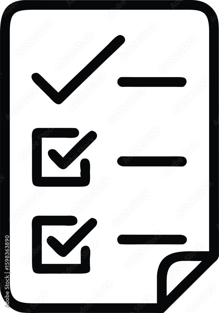 Aufkleber vector art of a checklist with several items marked as completed with checkmarks, signifying success