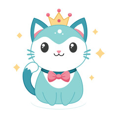 Cute feline vector illustration: a funny cartoon kitty with a big red heart, perfect for a love-themed greeting card