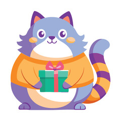 cat and gift box