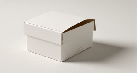 minimalist white square cardboard box