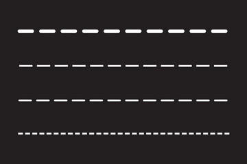 Abstract dashed border divider set vector illustration isolated on white background.