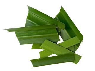 Sri Lankan Fresh Pandan Leaves: Aromatic Green Herb - Top Veiw, (Transparent Background)
