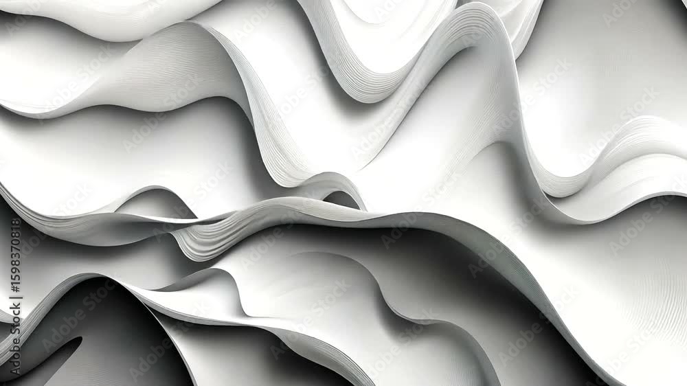 Wall mural elegant flowing monochrome waves background with subtle light and shadow effects in a modern design