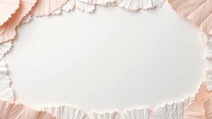 Pastel paper layers frame a white space, creating a textured backdrop perfect for showcasing creative content or personalized messages