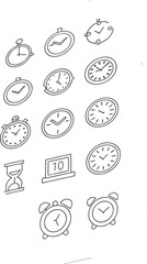 Hand-drawn vintage pizza seamless pattern vector illustration design set