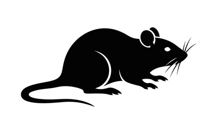 Obraz premium Silhouette of a rat, side view, detailed illustration.