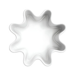 Abstract white starburst shape with soft edges isolated on transparent background