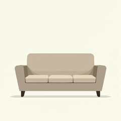 Flat vector therapy couch illustration in solid neutral color  