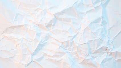 Obraz premium Wrinkled White Paper Texture with Playful Light and Shadow, Abstract Crumpled Paper Background with Soft Pastel Color Gradient