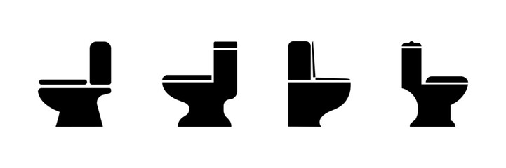 Toilet bowl icon. Toilet seat icon. Bidet toilet icon. WC restroom sign. Bathroom symbol. Restroom icon