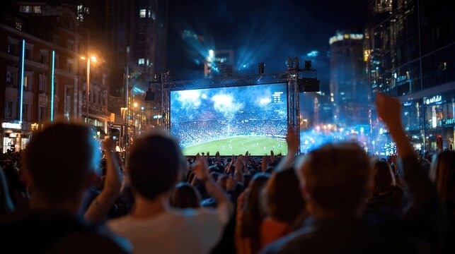 Crowd Watching Match Urban Night