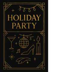 Vintage elegant golden restaurant menu card design with decorative retro border illustration