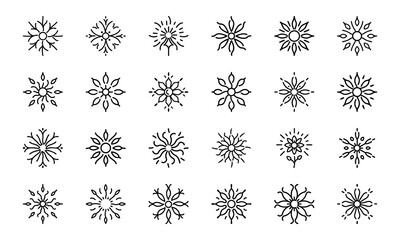 Web Minimal Floral Line Icon Bundle – 30 Elegant Flower Vector Icons for Logos, Branding, Invitations, and Botanical Design Projects