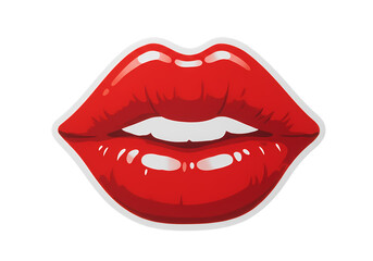Fototapeta premium Pixelated Red Lips A Bold Graphic Representation of Sensuality and Allure