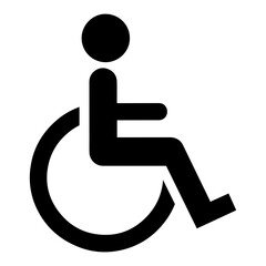Illustration of a person in a wheelchair symbol representing accessibility and disability awareness design