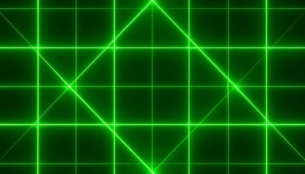 Green laser lines on a dark grid