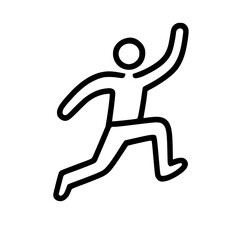 Dynamic Outline Icon of Human Running and Jumping
