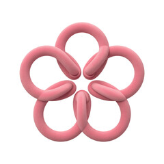 3D Pink Flower Made from Curved Textured Material