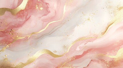 Delicate abstract design with blush pink and gold accents.