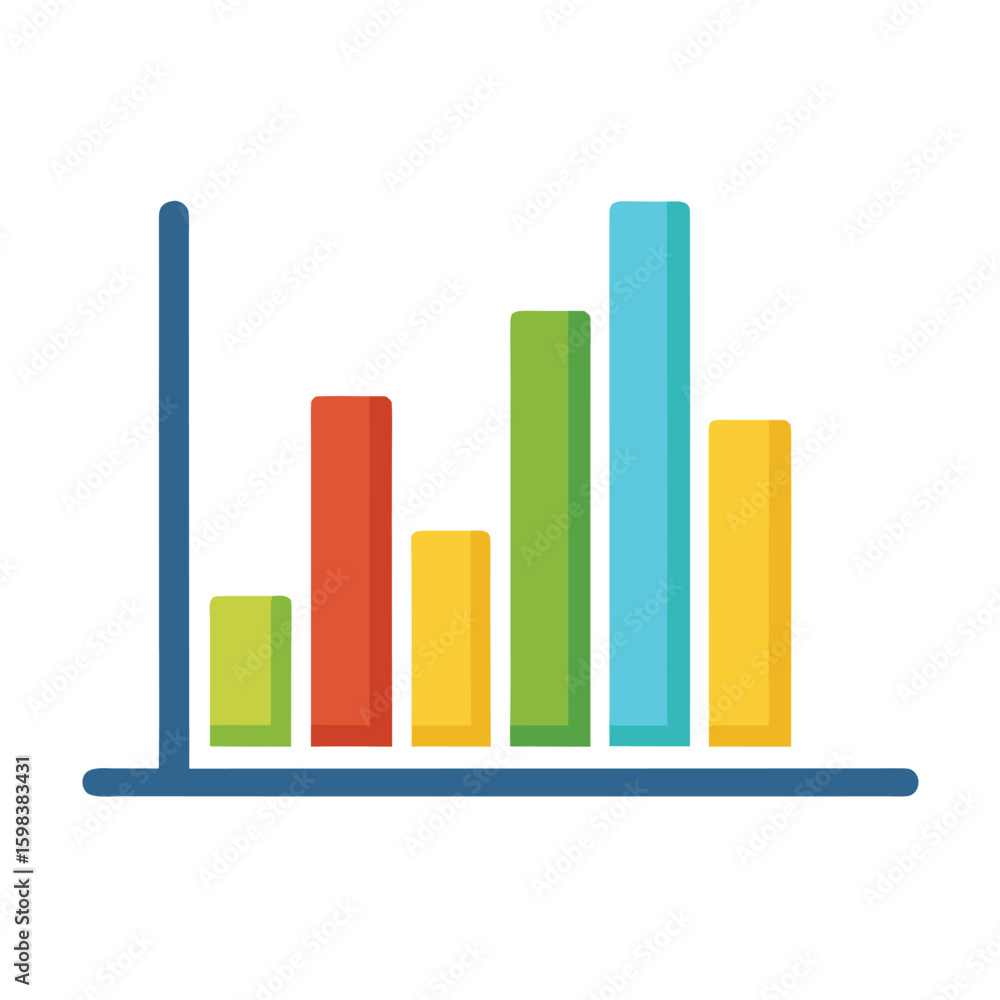 Aufkleber simple bar chart icon representing business data growth and analysis isolated on white background
